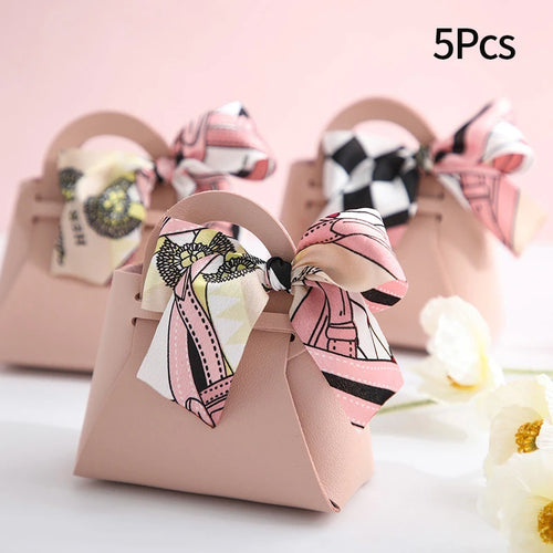 5 or 10pcs Faux Leather Wedding Gifts Mini Bag for Guest Souvenirs