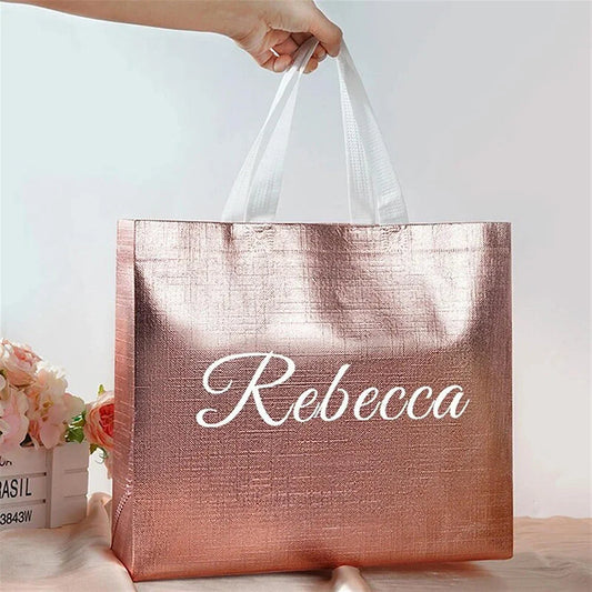 Personalized Packaging Bag Bridal Party Gifts Pink Tote Bags Package