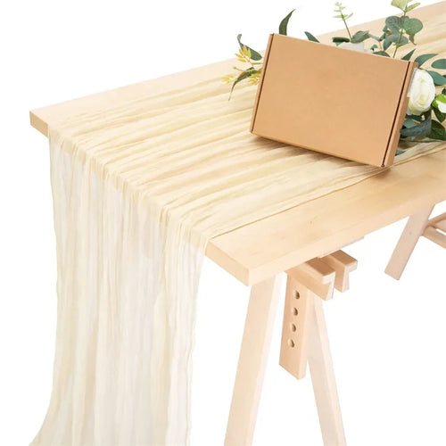 10pcs/set Cheese Cloth Gauze Table Runner Rustic Wedding Table Decor