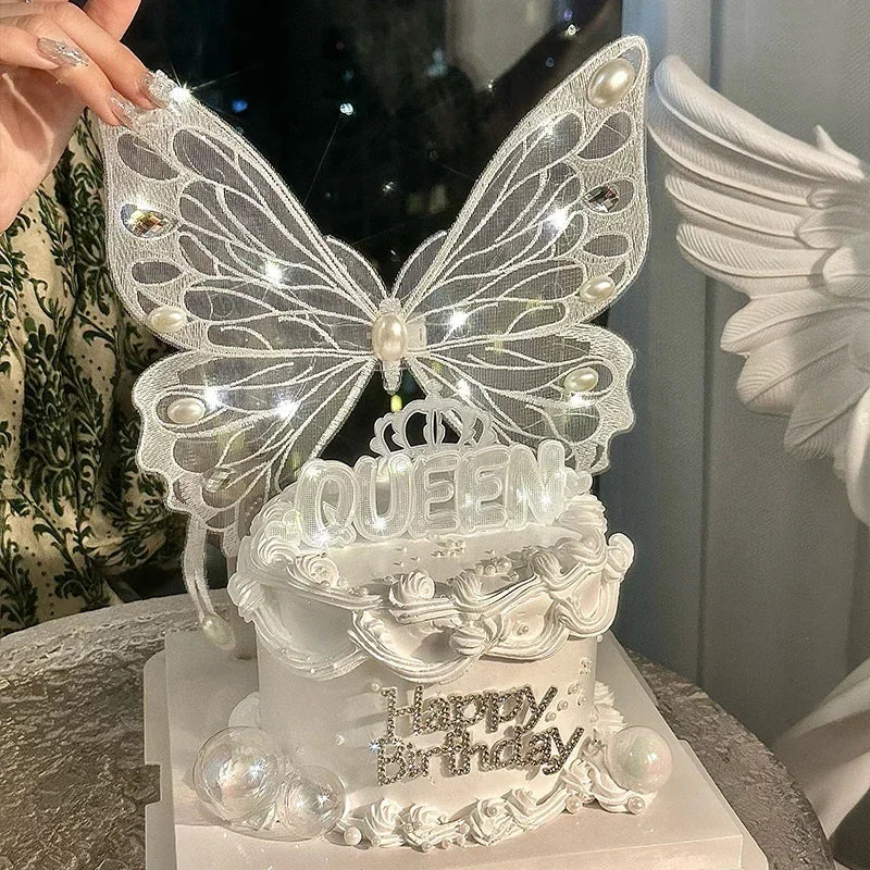 Tiered Spring Butterfly Flower Cake Display Stand Happy Birthday