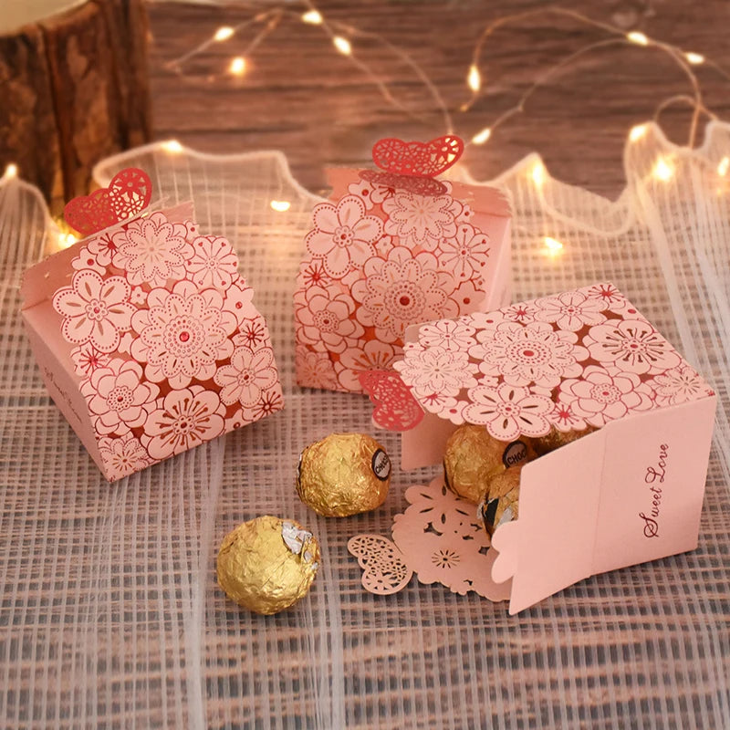 10 or 20 Pcs Butterfly Wedding Favors Candy Boxes Chocolate Gift Packaging