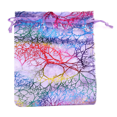 50pcs/Lot Drawable Colorful Tree Organza Favor Bags