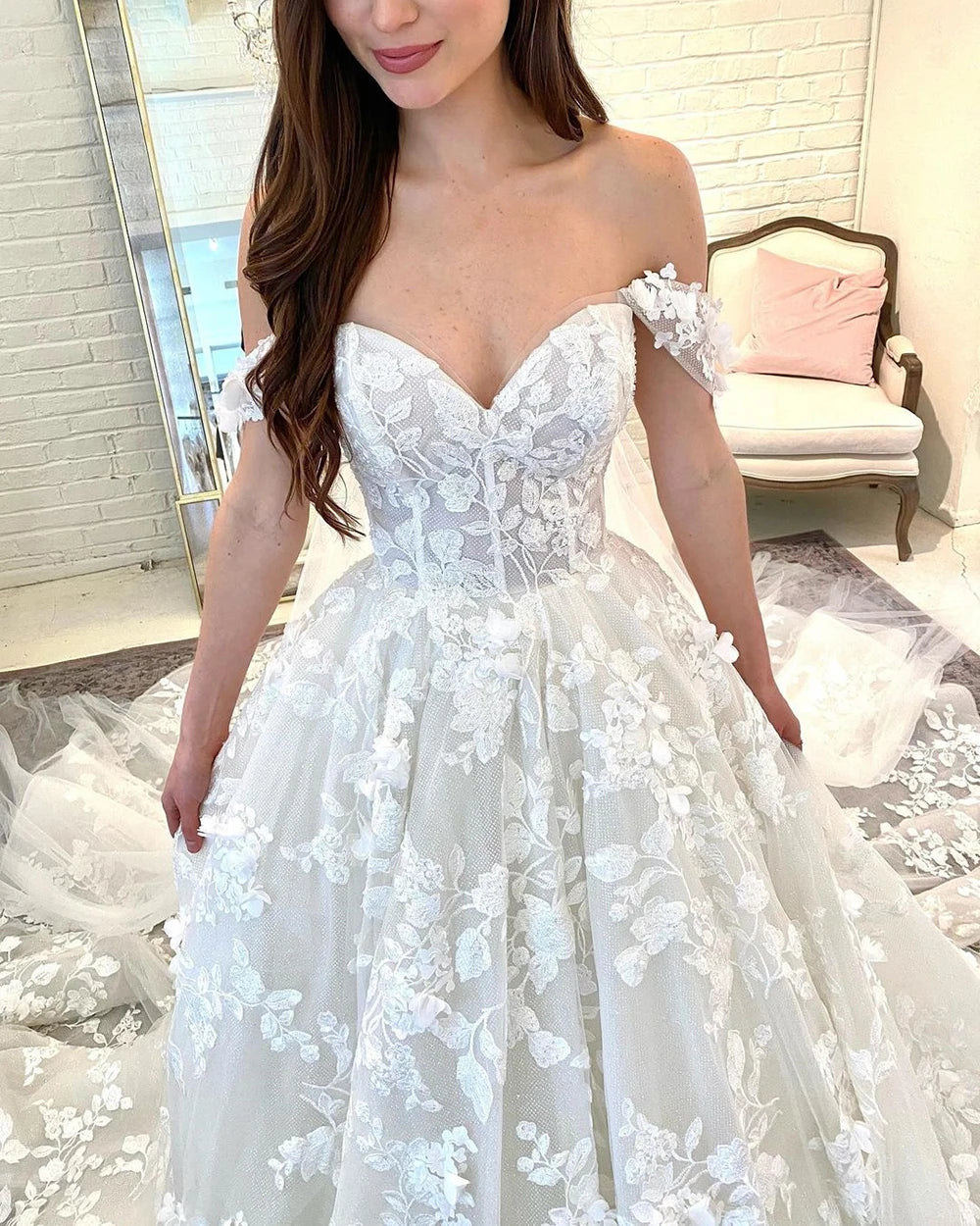 DREAM Princess Boho Off the Shoulder Wedding Dress