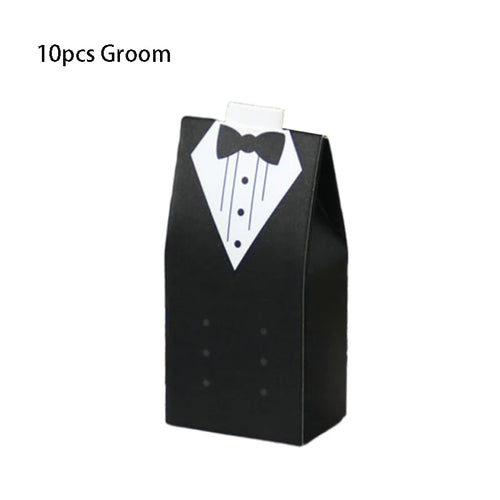 10 pcs/lot Bride And Groom Wedding Candy Box Dresses Favor Gifts Boxes