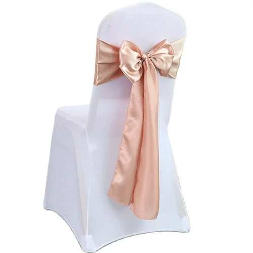 10/50pcs Satin Chair Bow Sashes Wedding Chair Knot Ribbon