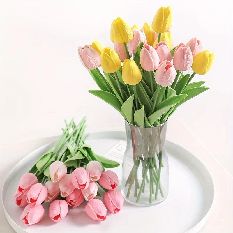 10Pcs Tulip Flowers Artificial Tulip Bouquet PE Foam Flower