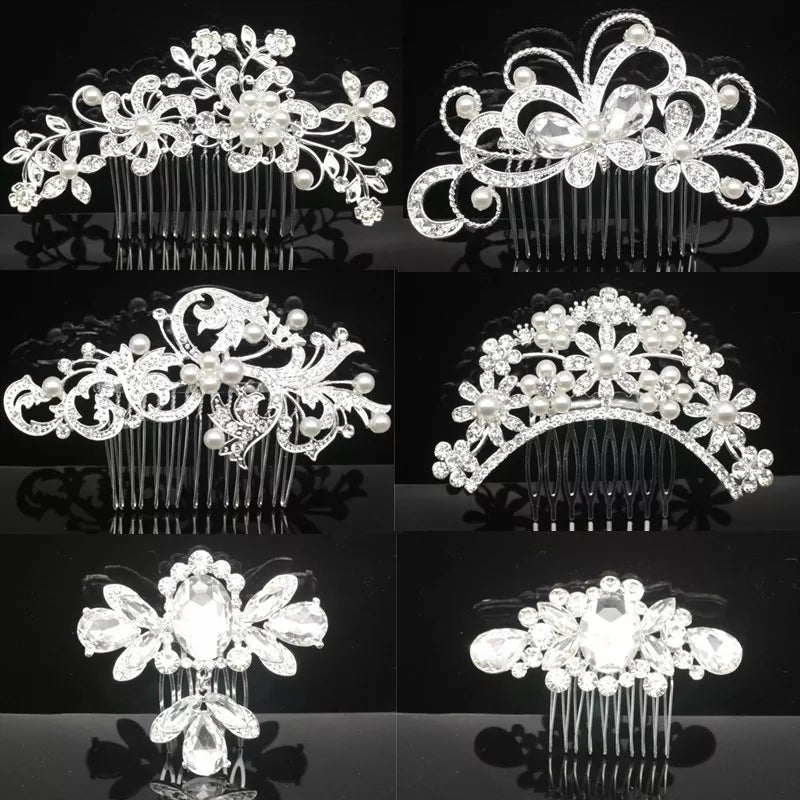 New Fashion Silver Plated Rhinestone Pearl Hair Comb Wedding Bridal