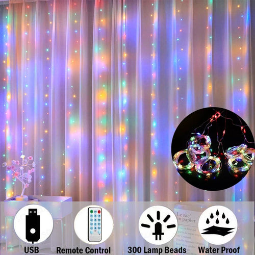 LED Curtain Garland Fairy Lights USB with Remote control 8 Modes New