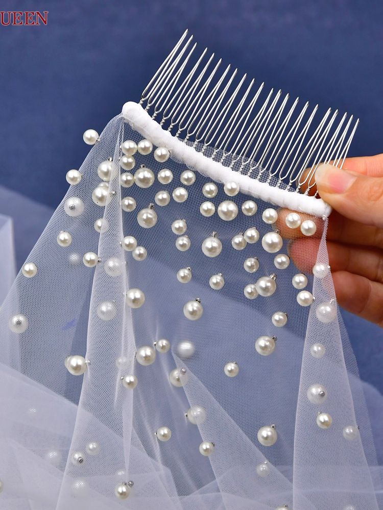 Wedding Pearls White Wedding Veil