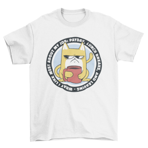 Funny Angry Working Cat T-shirt