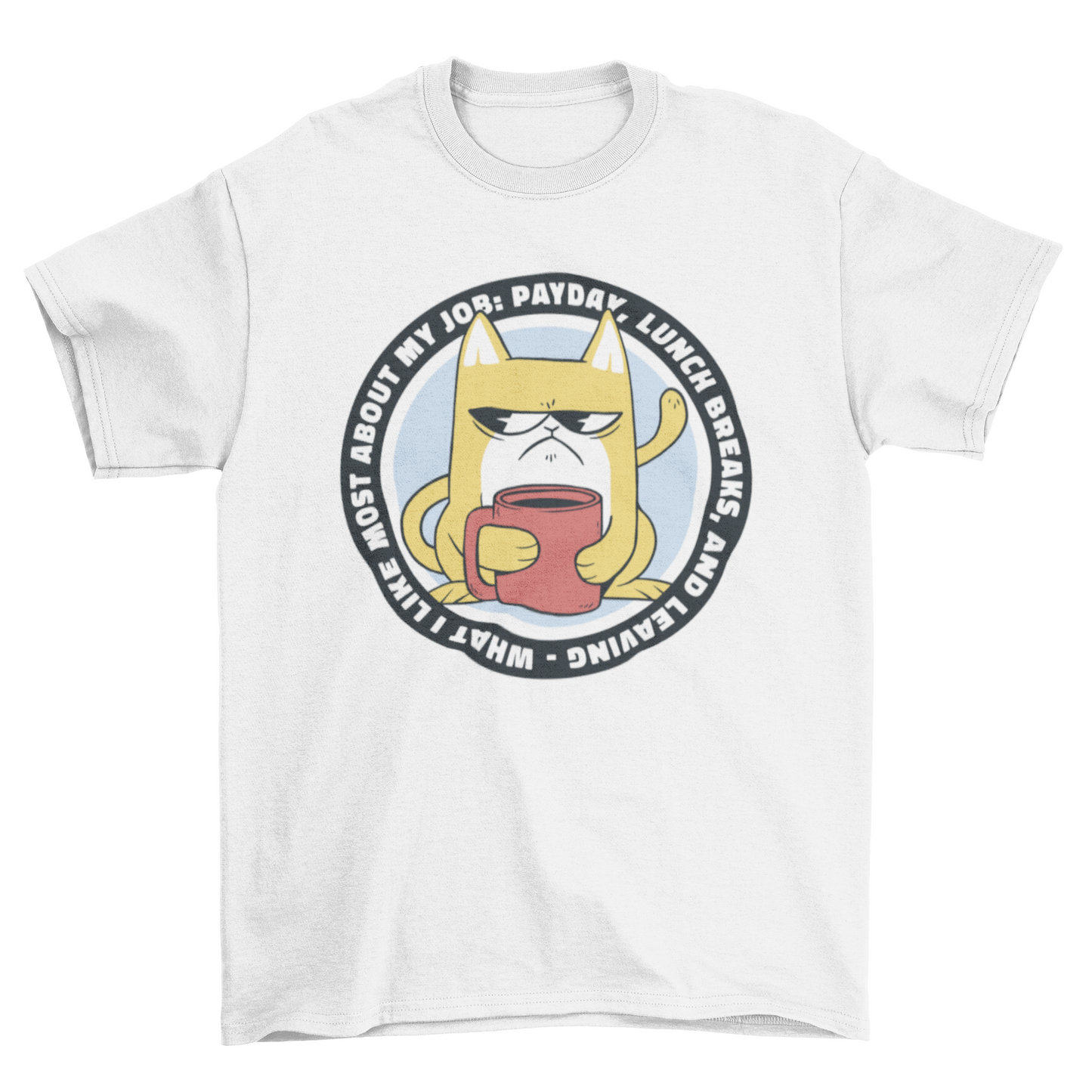 Funny Angry Working Cat T-shirt