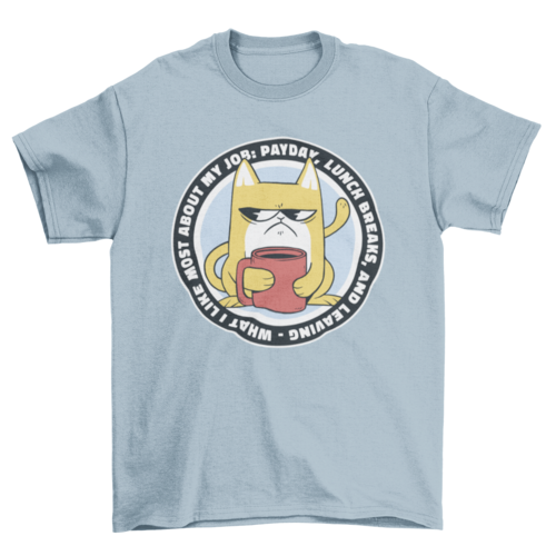 Funny Angry Working Cat T-shirt