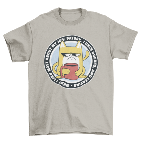 Funny Angry Working Cat T-shirt