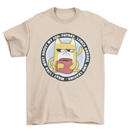 Funny Angry Working Cat T-shirt