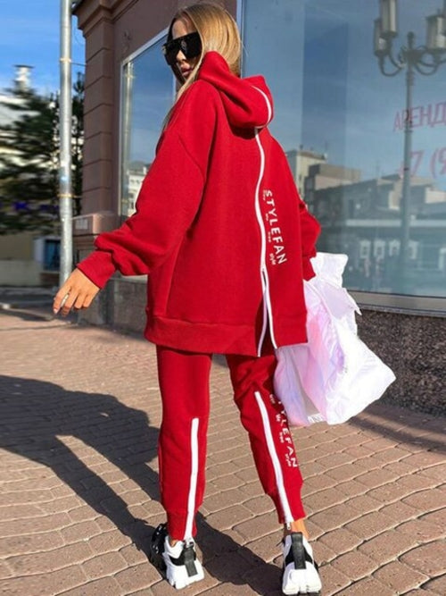 Women's Letter Sweatshirt 2Piece Sets Tracksuit Oversized