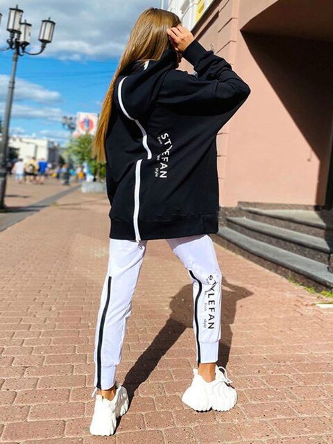 Women's Letter Sweatshirt 2Piece Sets Tracksuit Oversized