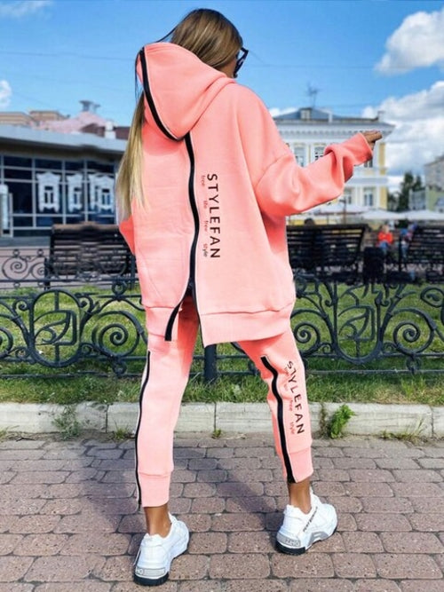 Women's Letter Sweatshirt 2Piece Sets Tracksuit Oversized