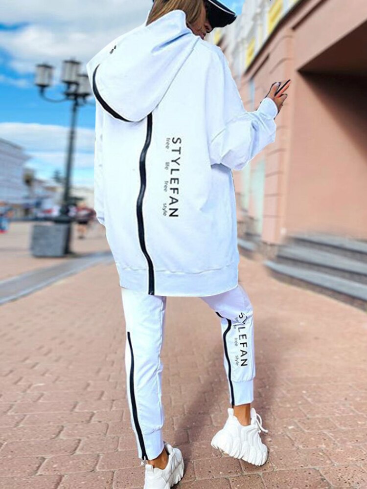 Women's Letter Sweatshirt 2Piece Sets Tracksuit Oversized