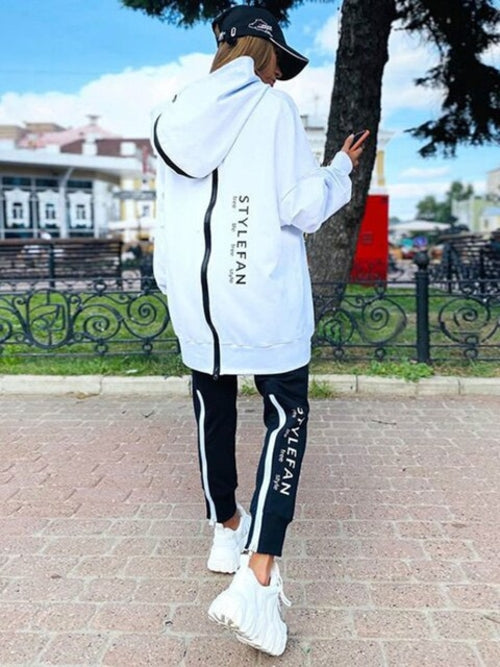 Women's Letter Sweatshirt 2Piece Sets Tracksuit Oversized