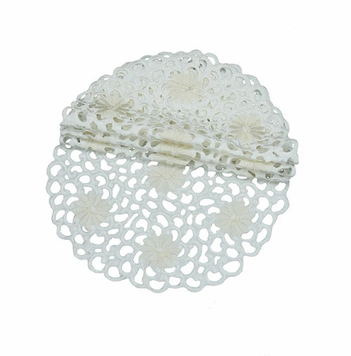 XD10183  Daisy Splendor Round Doilies, Set of 4