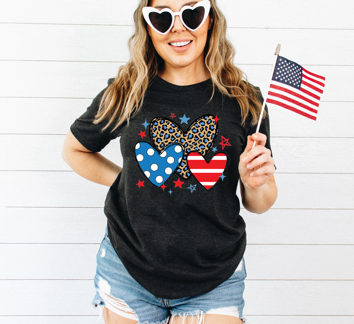 4th of July American Hearts T-shirt