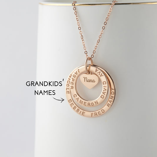 Grandma Jewelry, Grandmother Necklace with Names, Custom Grandma Gift