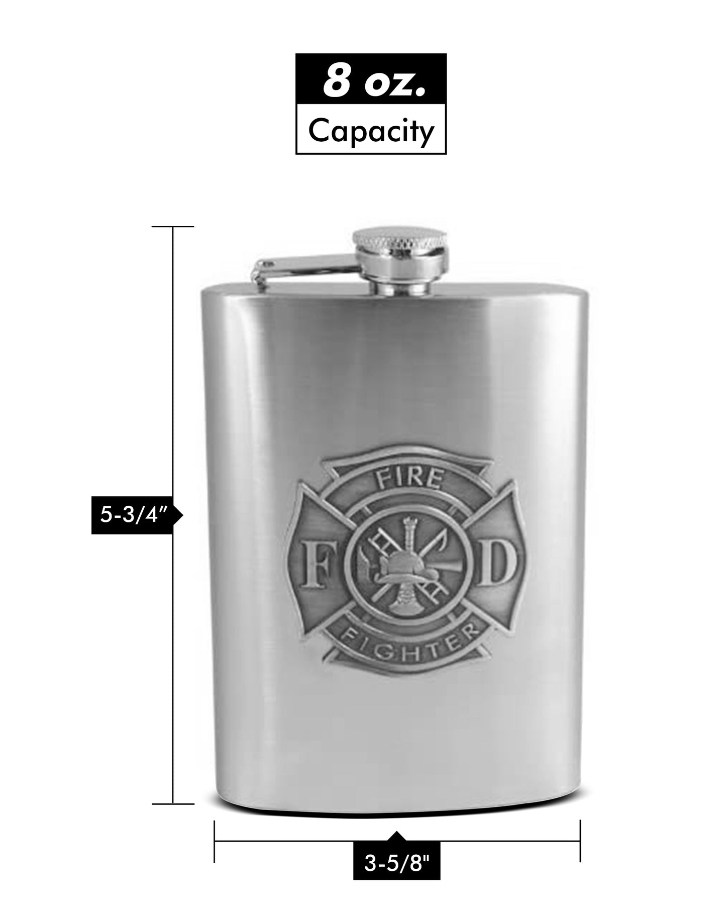 8oz Fire Fighter Emblem Flask