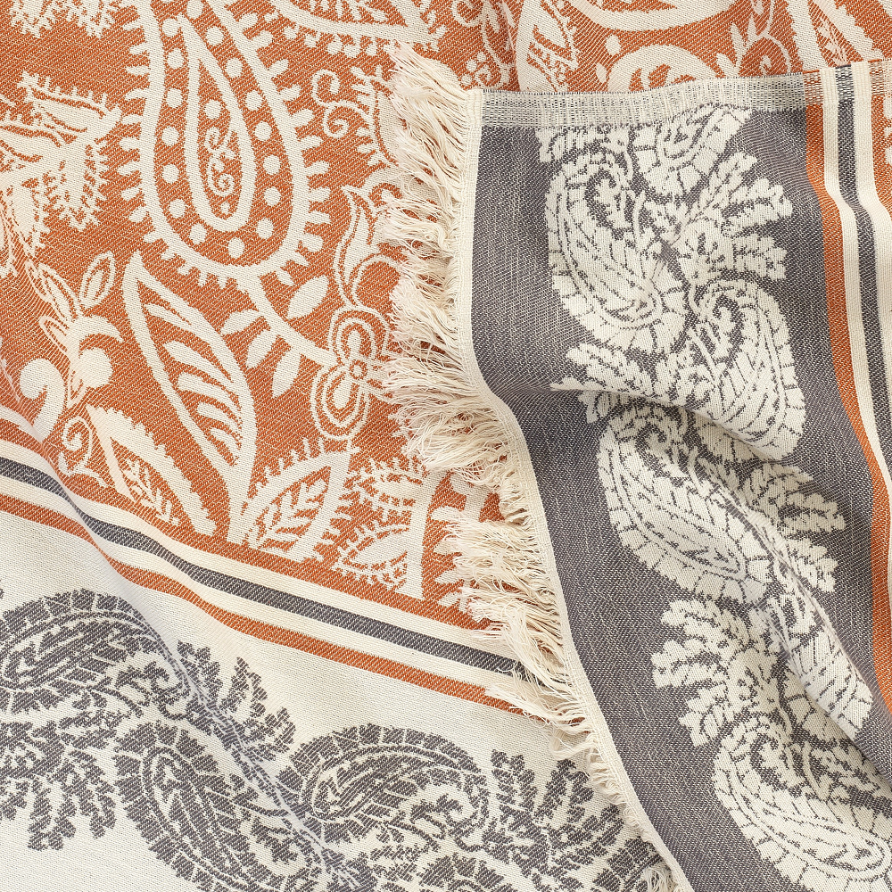 Dolce Double-Layered Paisley Cotton Throw