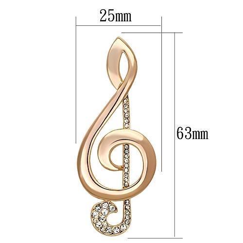 LO2893 - Flash Rose Gold White Metal Brooches with Top Grade Crystal