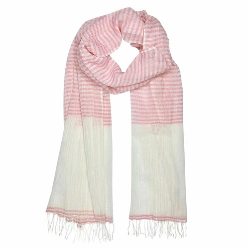 Airy Cotton Stripe Scarf