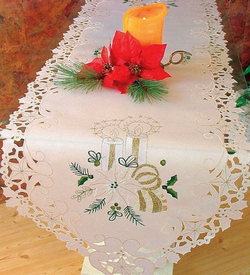 XD46144-Christmas Candle Collection Table Runner