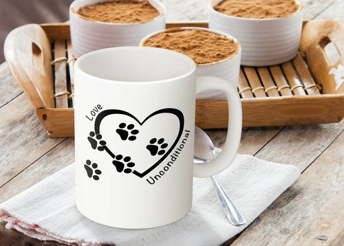 Dog Love Unconditional Heart Mug