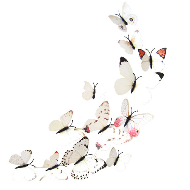 12pcs Sticker Art Butterfly Design Decal Wall Stickers