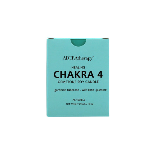 Chakra 4 Healing Soy Candle with Aventurine Gemstones