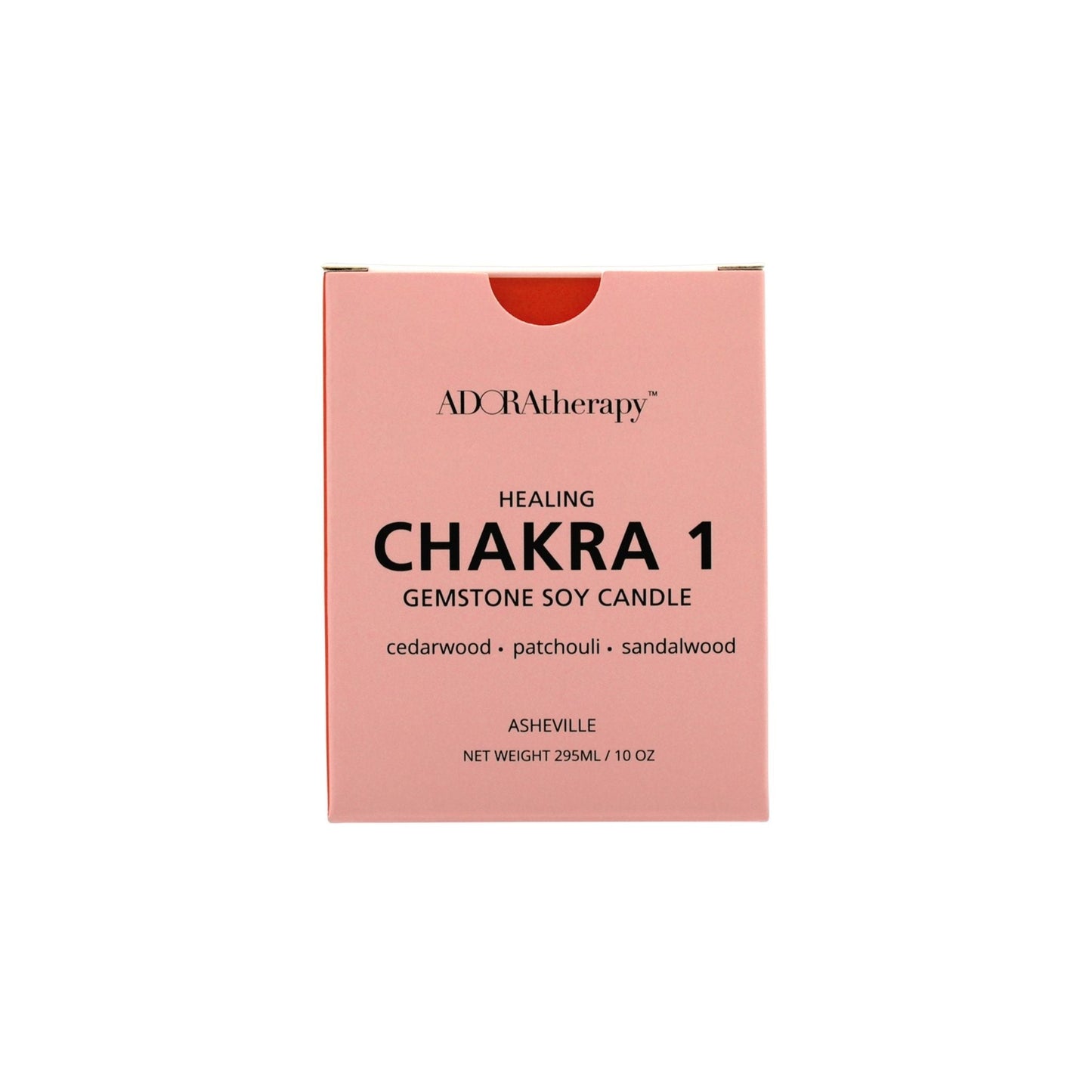 Chakra 1  Healing Soy Candle with Red Jasper Gemstones