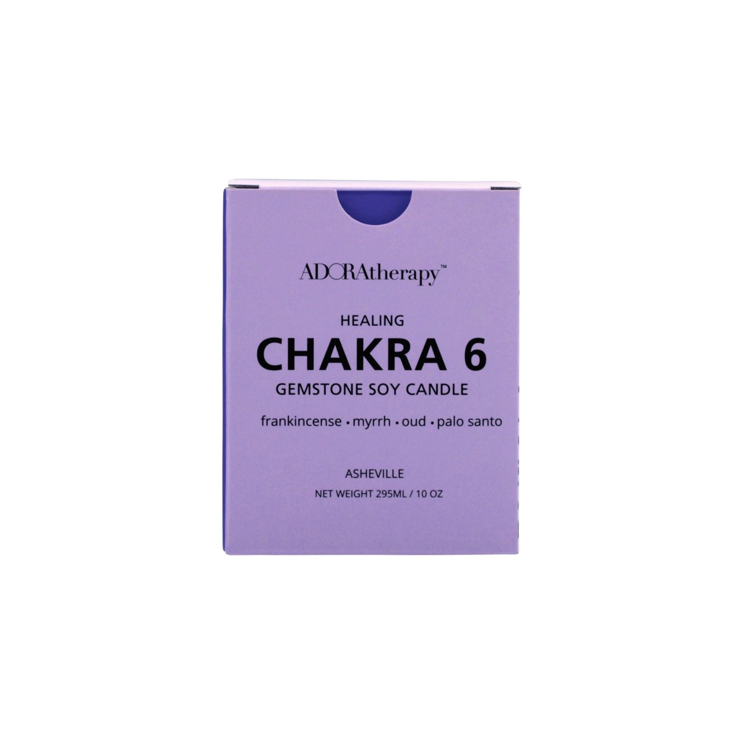 Chakra 6 Healing Soy Candle with Amethyst & Tourmaline Gemstones