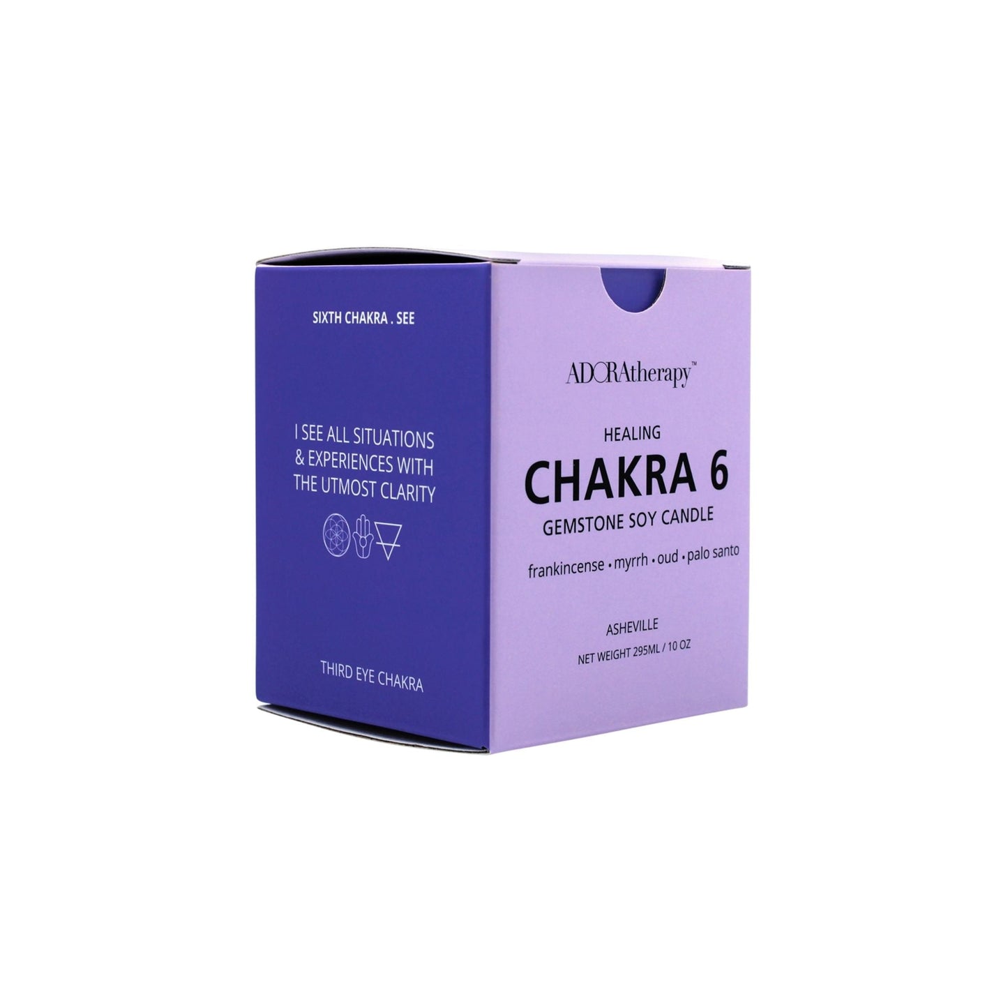 Chakra 6 Healing Soy Candle with Amethyst & Tourmaline Gemstones