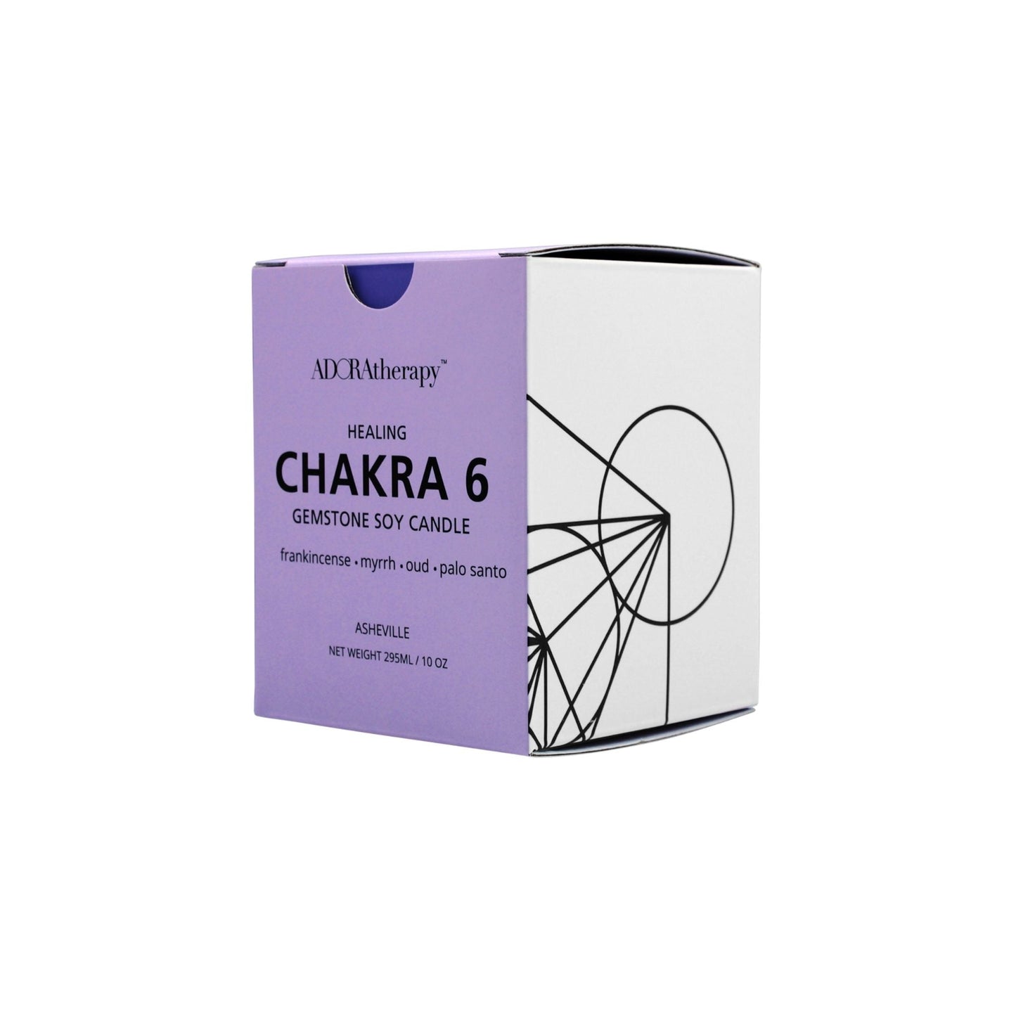 Chakra 6 Healing Soy Candle with Amethyst & Tourmaline Gemstones