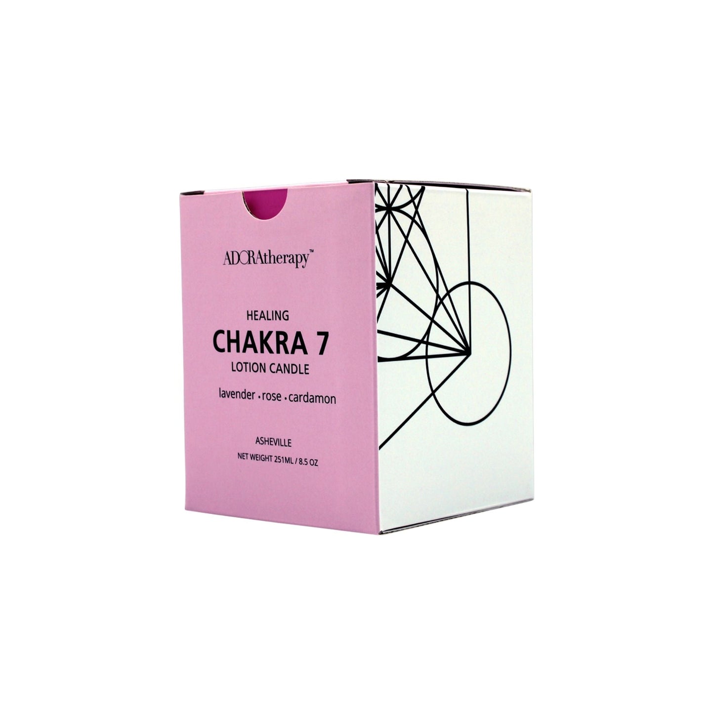 Chakra 7 Healing Soy Candle with Strawberry Quartz Gemstones