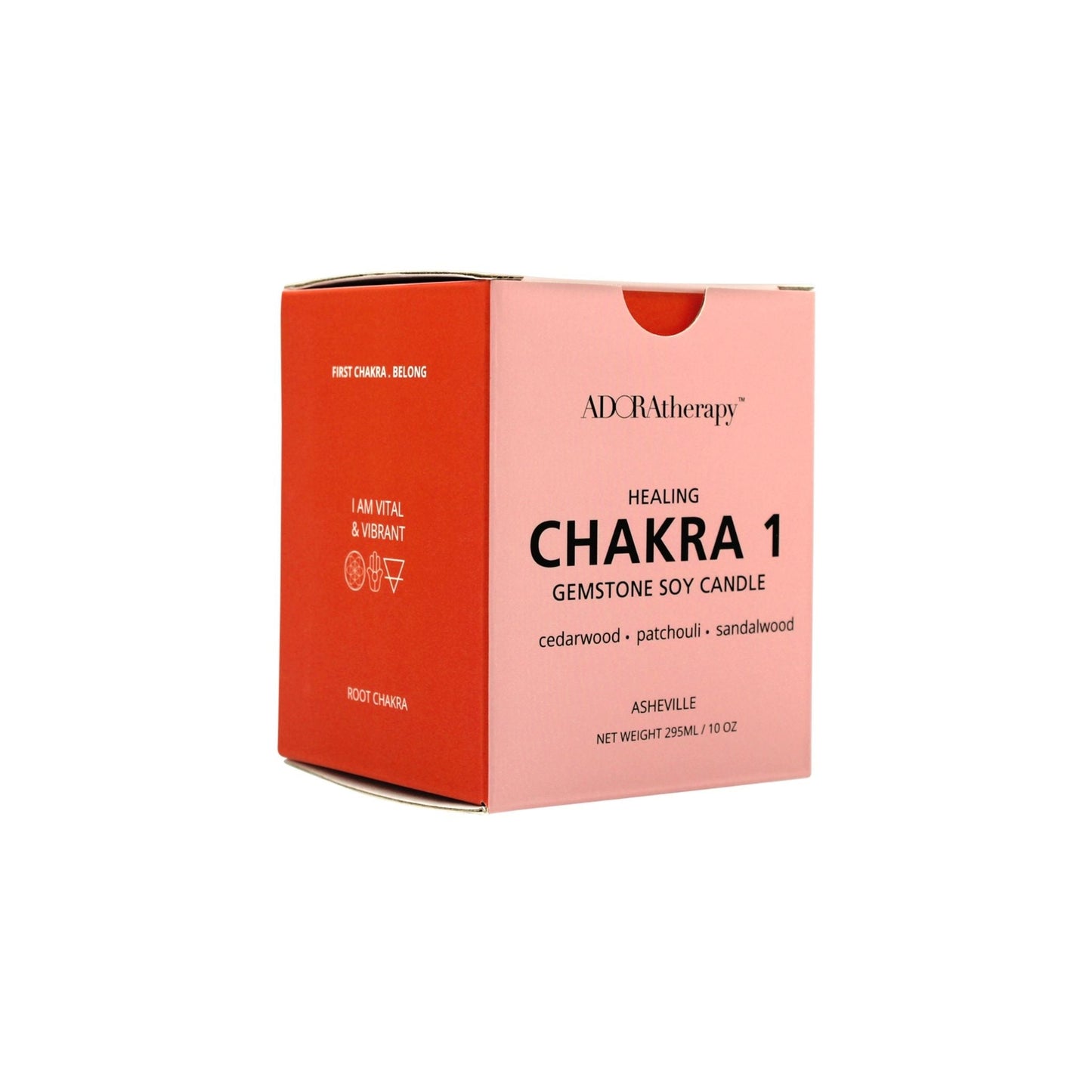 Chakra 1  Healing Soy Candle with Red Jasper Gemstones