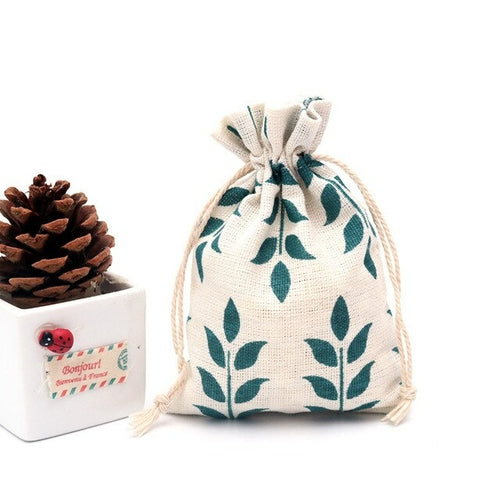 Cotton Printed Linen Gift Bag Drawstring