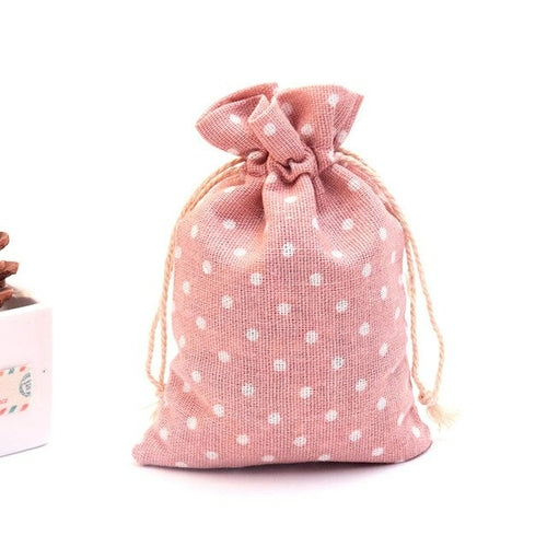 Cotton Printed Linen Gift Bag Drawstring