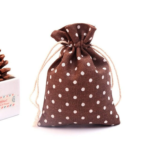 Cotton Printed Linen Gift Bag Drawstring