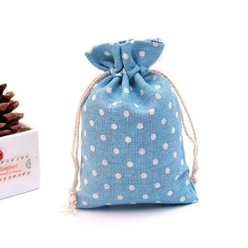 Cotton Printed Linen Gift Bag Drawstring