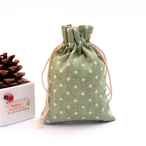 Cotton Printed Linen Gift Bag Drawstring