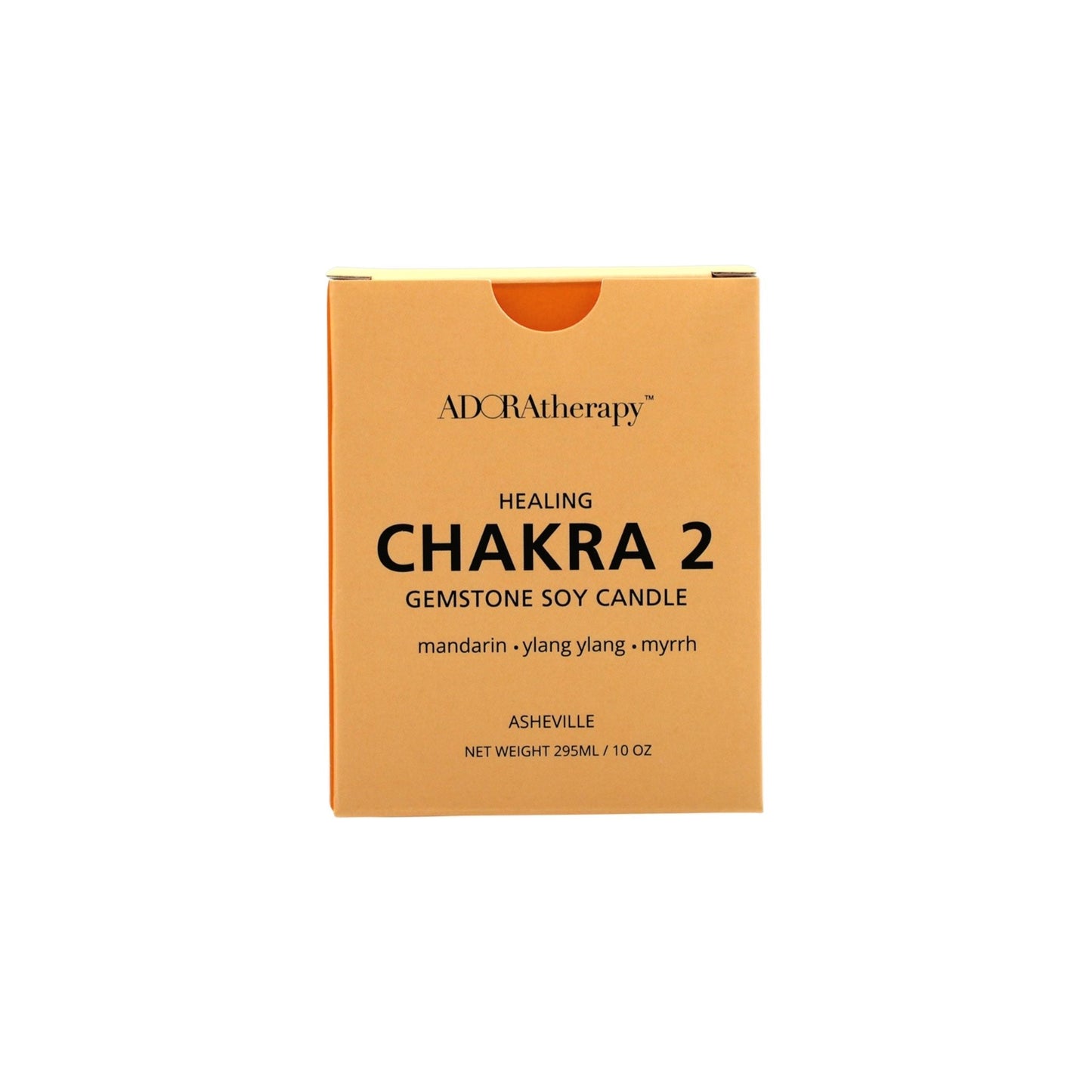 Chakra 2 Healing Soy Candle with Sunstone Gemstones