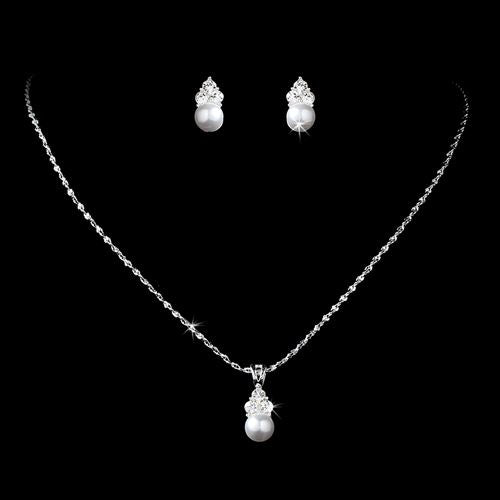 Bridal Wedding Jewelry Set -Crystal Rhinestone Pearl