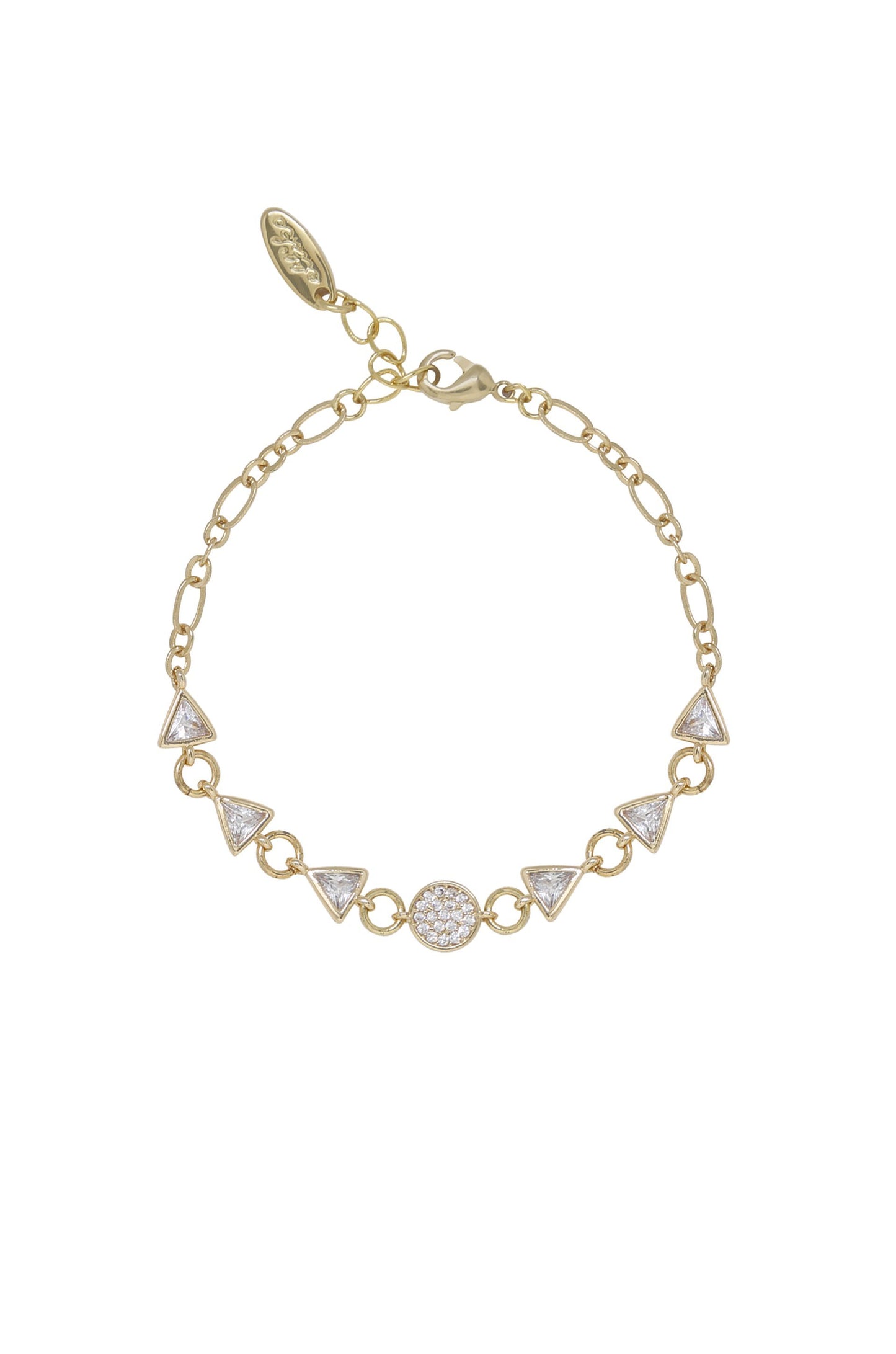 Carolyn Crystal Shape 18k Gold Plated Bracelet