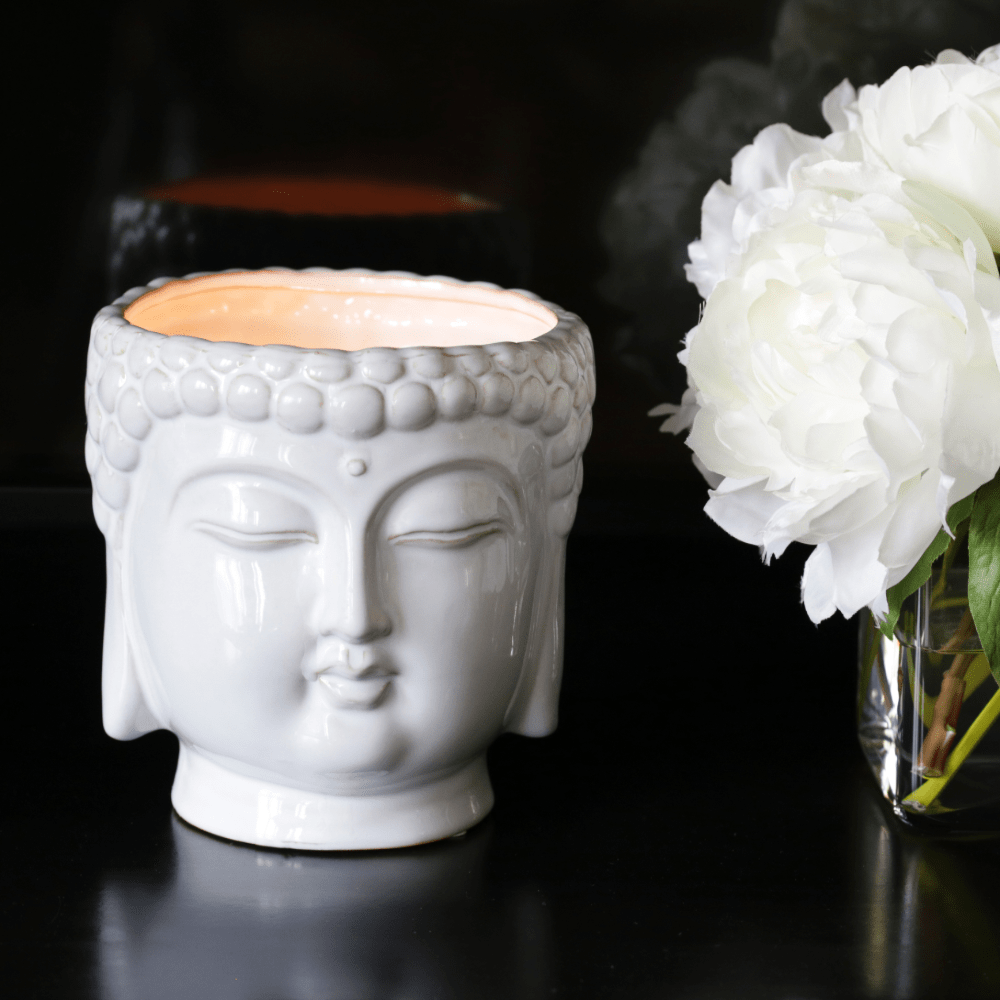 Deluxe White Buddha Candle