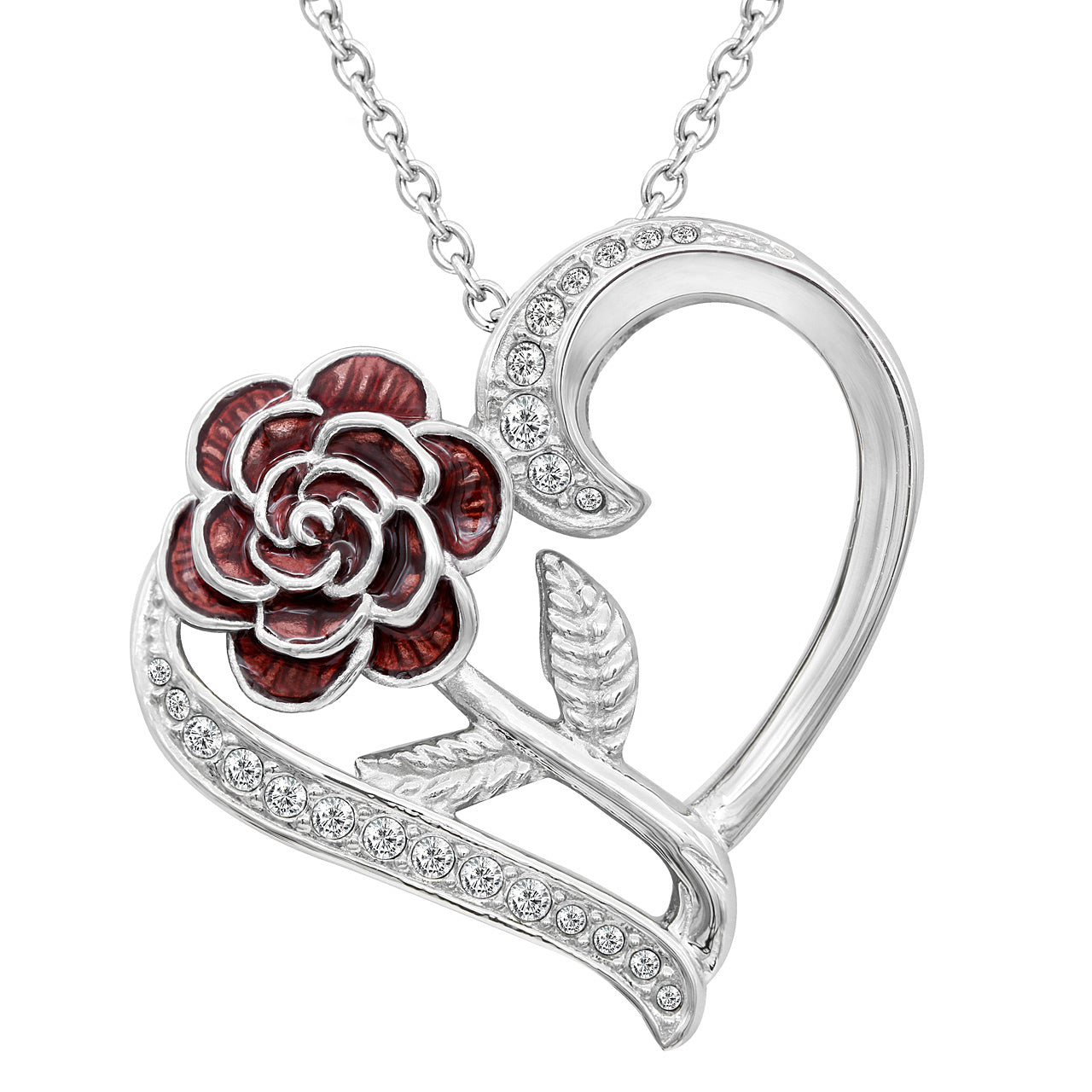 Rosa Dell‚ Flower Heart Necklace